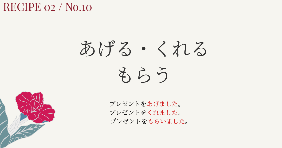 「あげる・くれる・もらう」の違いを完全整理｜ウチソトでわかる授受表現【例文・図解つき】