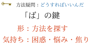 鍵:方法疑問「ば」の鍵